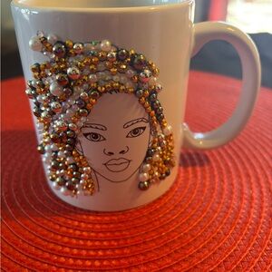 Beaded Art Mug with Multicolor Design